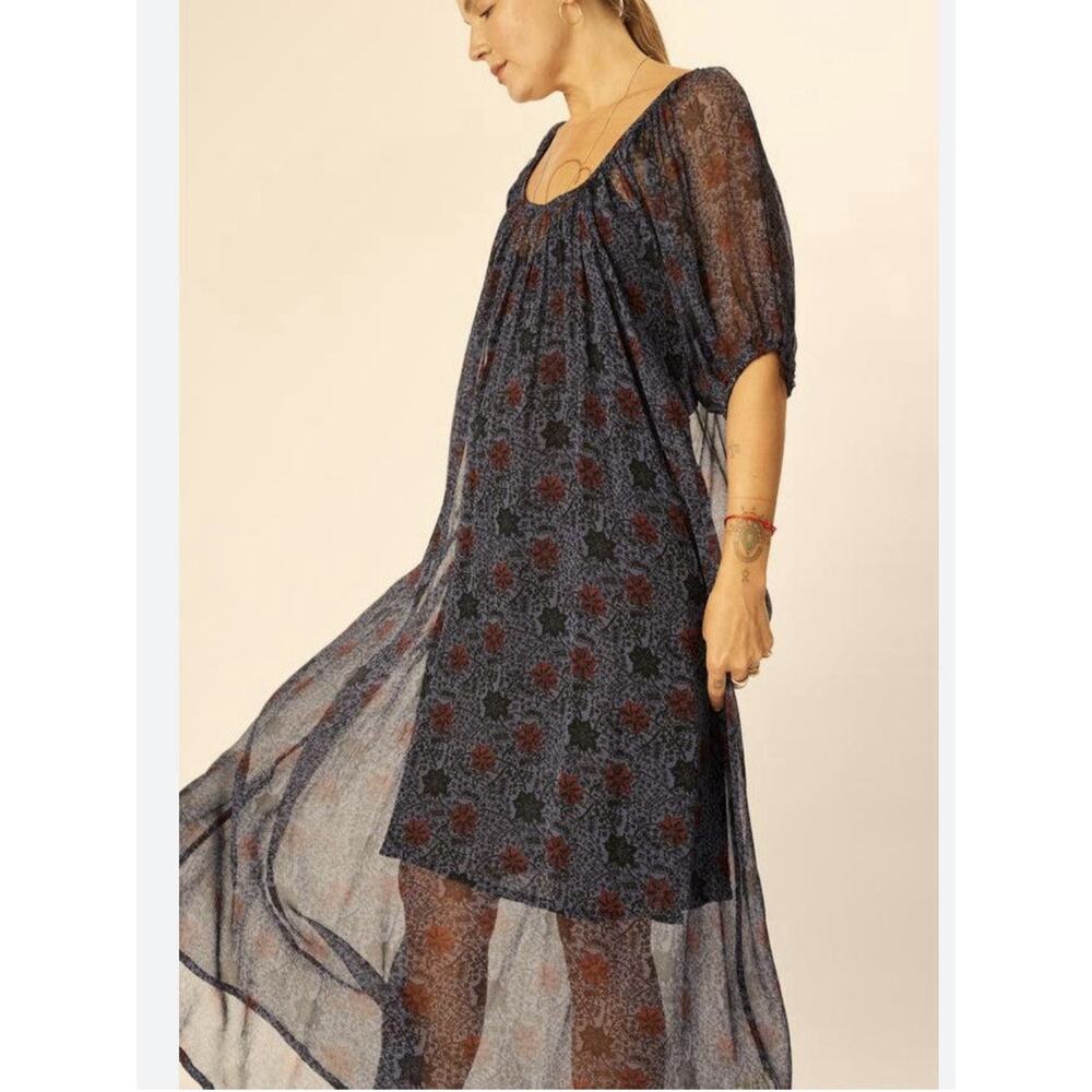 Natalie Martin Vivi Dress in Snowflake Steel Blue Size XS